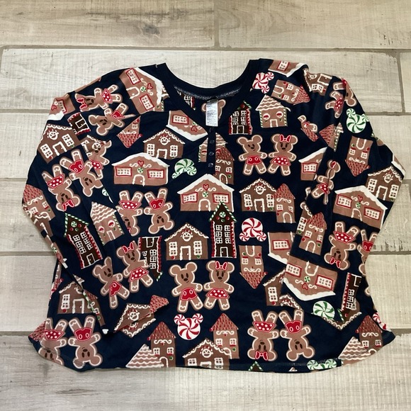 Disney Mickey Mouse Gingerbread Long Sleeve Pajama Set Size 3X XXXL - Picture 2 of 14
